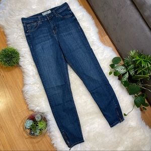 Topshop Jamie Blue Jeans with Zipper Ankle Details size W30 L30.